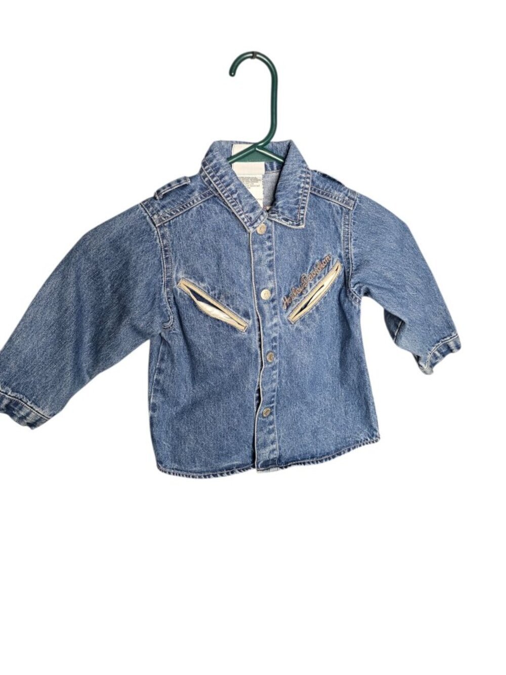 Harley-Davidson 2T Toddler Blue Denim Embroidered Jacket